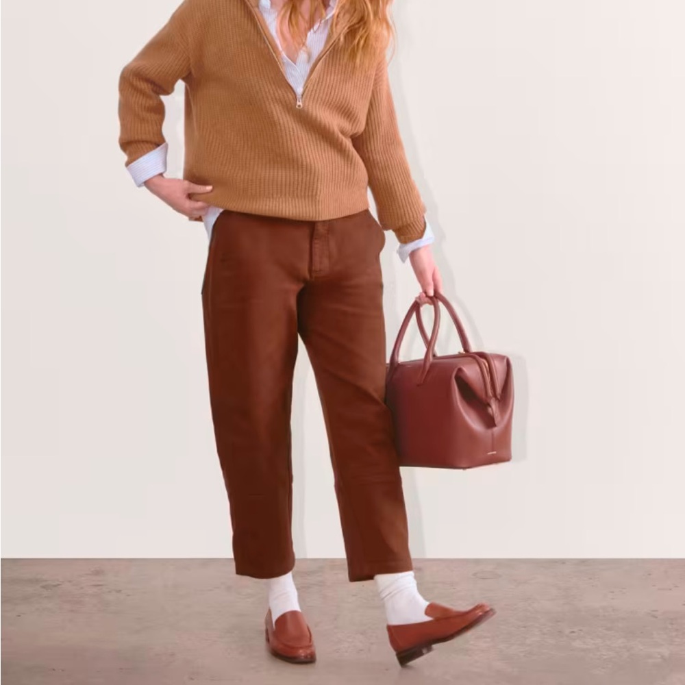 EVERLANE the utility barrel pant in rosewood size 4